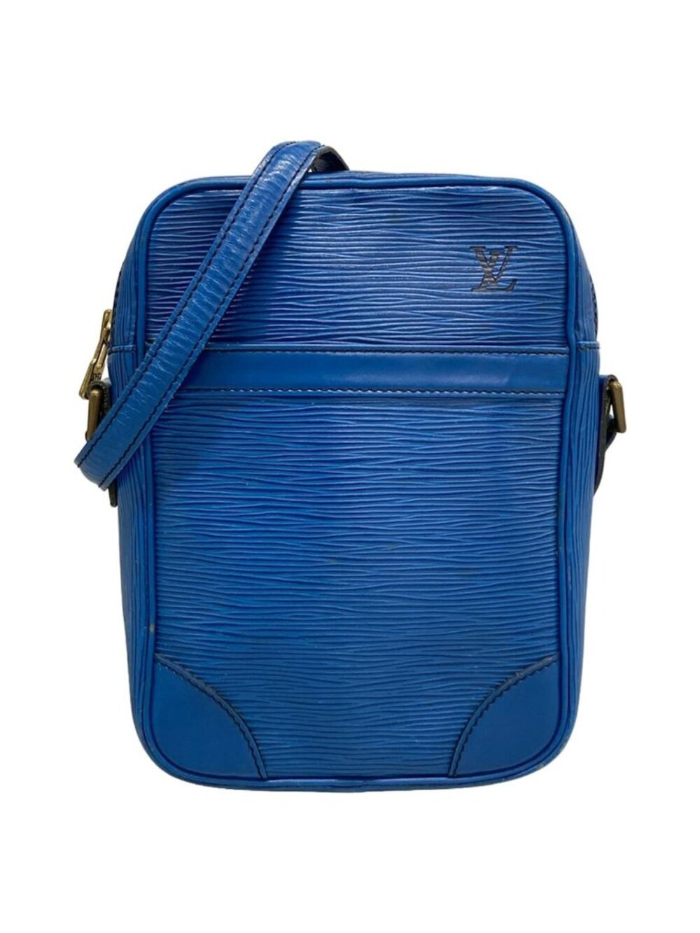 Louis Vuitton Shoulder Bag Epi Danube Toledo Blue Leather